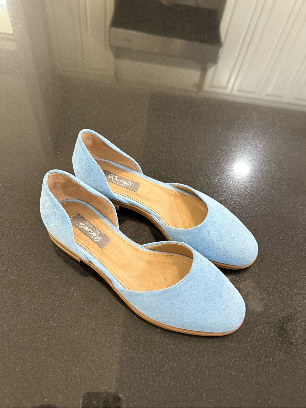 Light Blue Suede Women’s Flats - Brand: Ukrainian